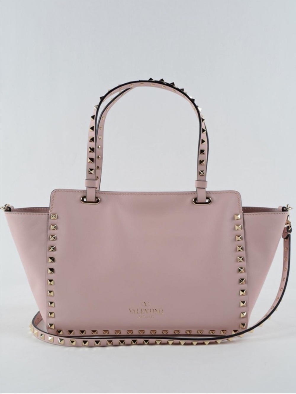 Valentino Garavani Blush Pink Rockstud Trapeze Tote